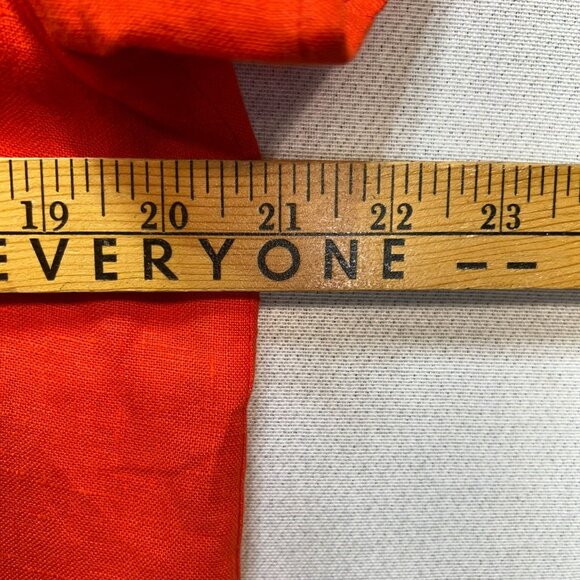 Harvé Benard Women's Linen Button Up Shirt Summer Size 12 Orange Short Sleeve - Picture 8 of 10